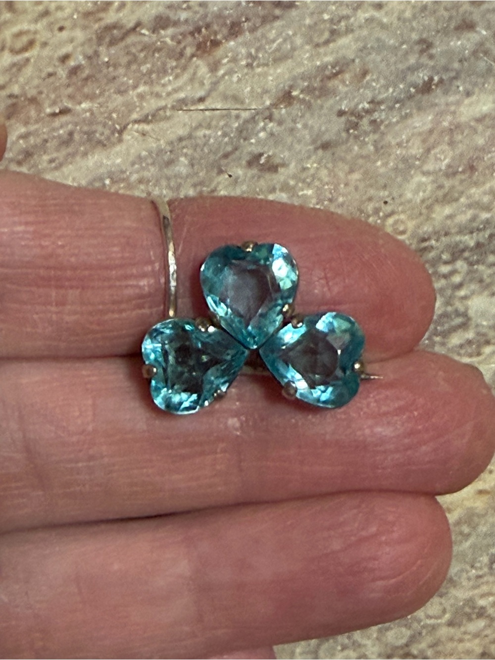 Antique Sterling Silver Glass? Shamrock Small Pin/Brooch - Picture 9 of 11
